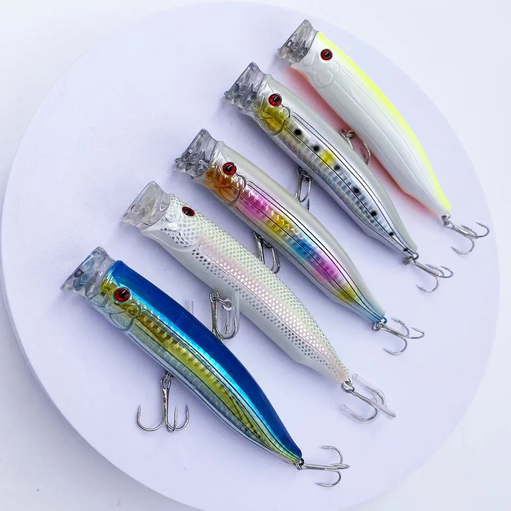 Reinforced Popper Fishing Lure – 28g Wire-Integrated Bait for Seabass Casting