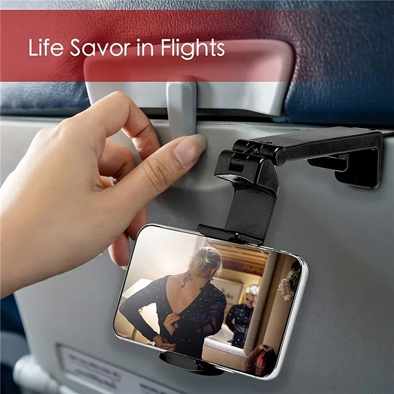 Airplane Phone Holder – Foldable Adjustable Travel Stand for Flight Seats