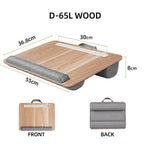 Portable Wooden Laptop Bed Desk – 15 Inch Lap Tray with Cushion for Study