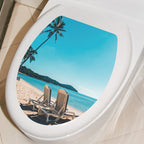 Decorative Toilet Seat Decal – Underwater Sea Shell Art for Bathroom Decor