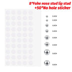 Fake Body Piercing Set – Adhesive Studs for Nose Lips and Eyebrows