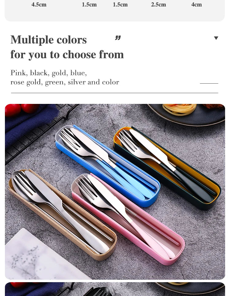 Portable Stainless Steel Cutlery Set – Durable Flatware for Camping and Travel