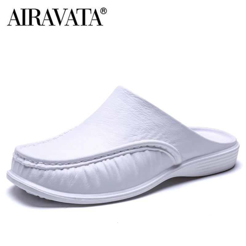 Men EVA Slip-On Flat Sandals – Lightweight Beach Shoes for Summer Casual Wear