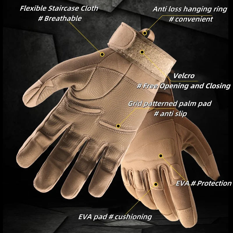 Tactical Full Finger Gloves – Anti-Slip Protective Gear for Outdoor Sports