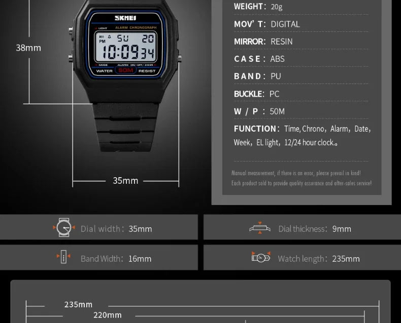 Digital Sports Watch – Waterproof Display for Women