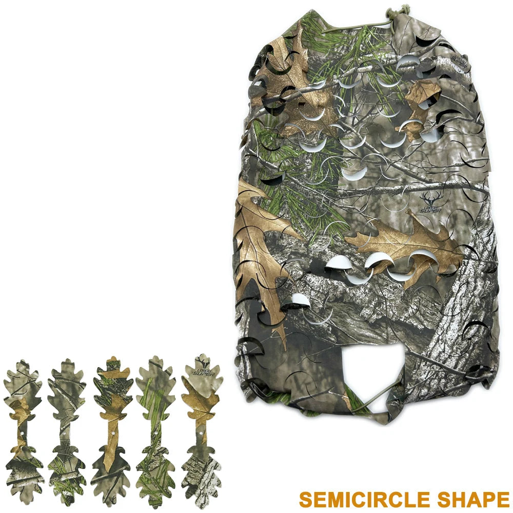 3D Camo Mesh Helmet Cover – Laser Cut Leaf Accessory for Airsoft and Hunting