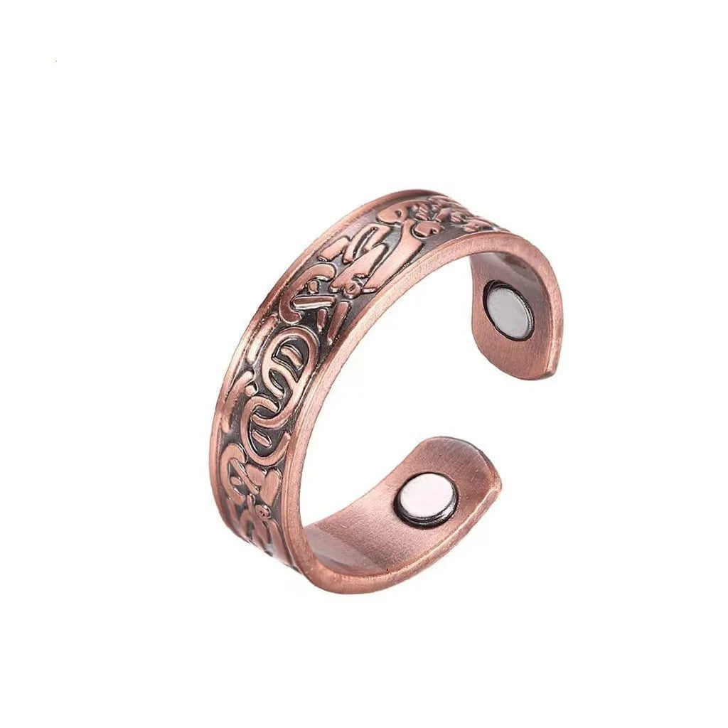 Double Ring Magnetic Bracelet Set – Retro Metal Jewelry for Women