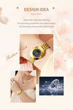Oval Stainless Steel Women’s Watch – 34mm Gold Diamond Dress for Banquet