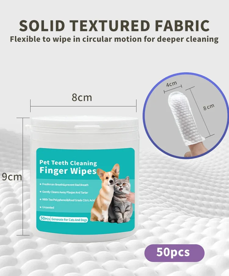 Disposable Finger Toothbrushes – Oral Cleaning Wipes for Dogs and Cats