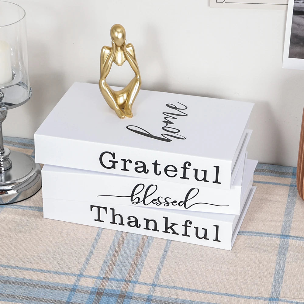 Decorative Simulation Books – Modern White Faux Props for Home Decor