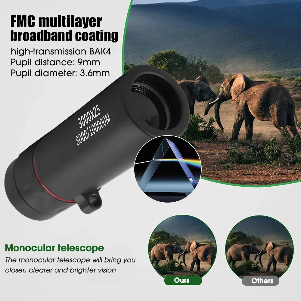 HD Monocular Telescope – Professional Compact Lens for Outdoor Camping