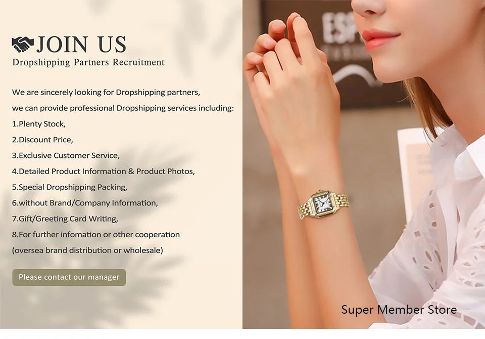 Bear Diamond Quartz Watch – Elegant Minimalist Wristwear for Women