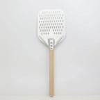 Perforated Aluminum Pizza Peel – Non-Slip Wooden Handle for Home Baking