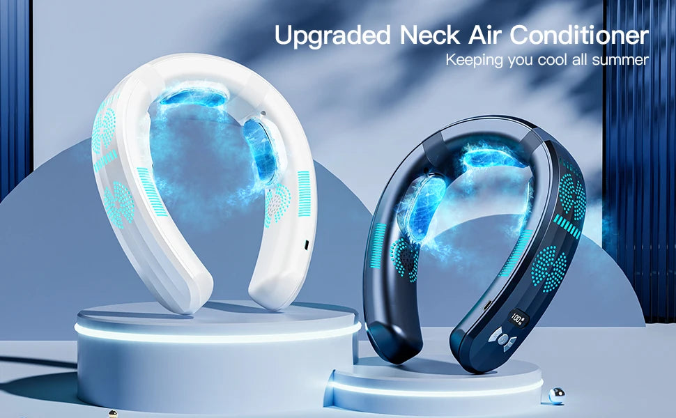 Portable Neck Fan – 6000mAh Wearable Air Conditioner for Outdoor Summer Cooling