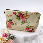 Floral Zipper Makeup Bag – Portable Travel Cosmetic Organizer for Women