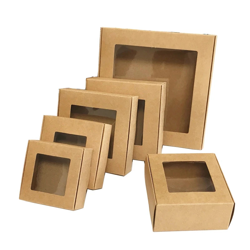 Square Kraft Gift Boxes – Multi Size Paper Containers for Wedding Favors