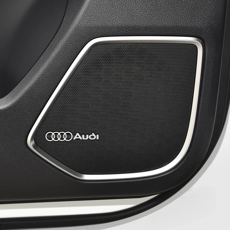 3D Aluminum Car Badge Emblems – Interior Audio Decoration for Audi Models