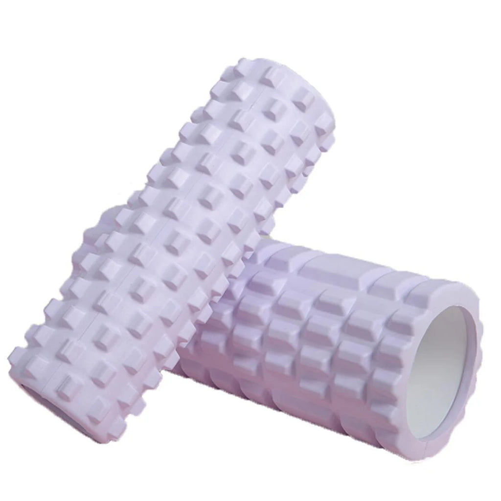 33cm Foam Yoga Massage Roller – Textured Grid Muscle Recovery for Gym Training