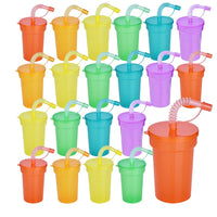 Neon Sipper Cups – Reusable Spill-Proof Drinking Mugs for Party and Travel