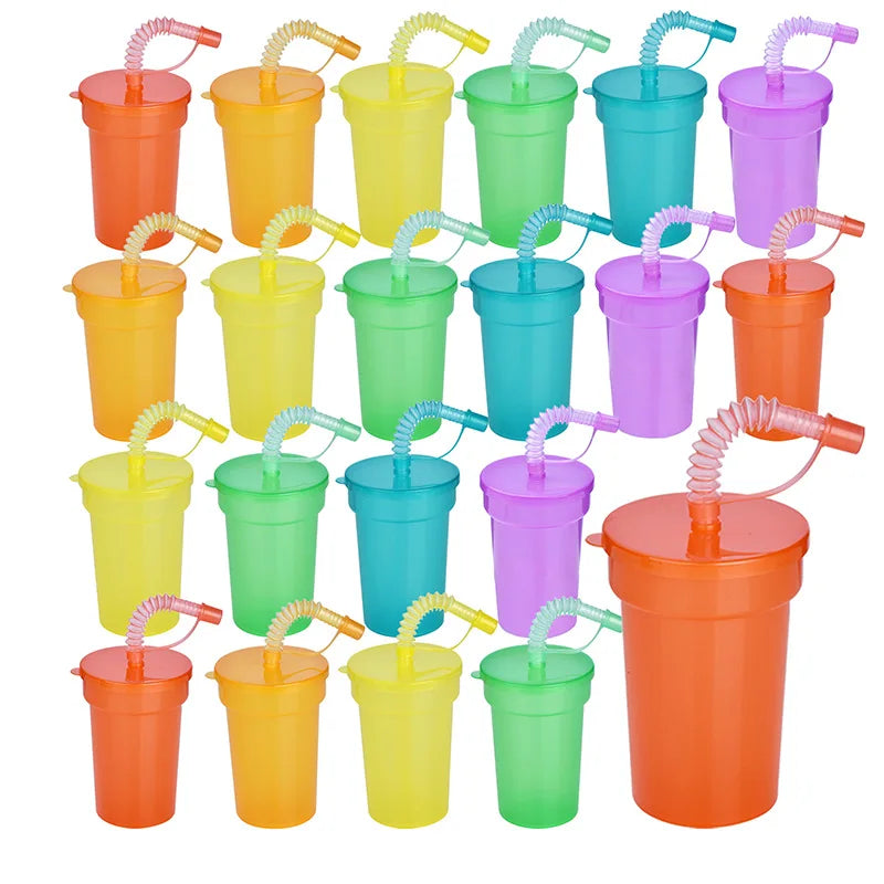 Neon Sipper Cups – Reusable Spill-Proof Drinking Mugs for Party and Travel