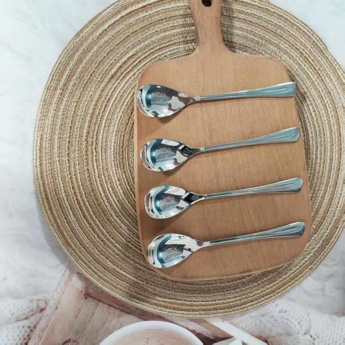Stainless Steel Coffee Spoons – Elegant Mirror Polished Cutlery for Dessert