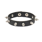 Studded Faux Leather Cuff Bracelet – Adjustable Spike Rivet Punk Cosplay
