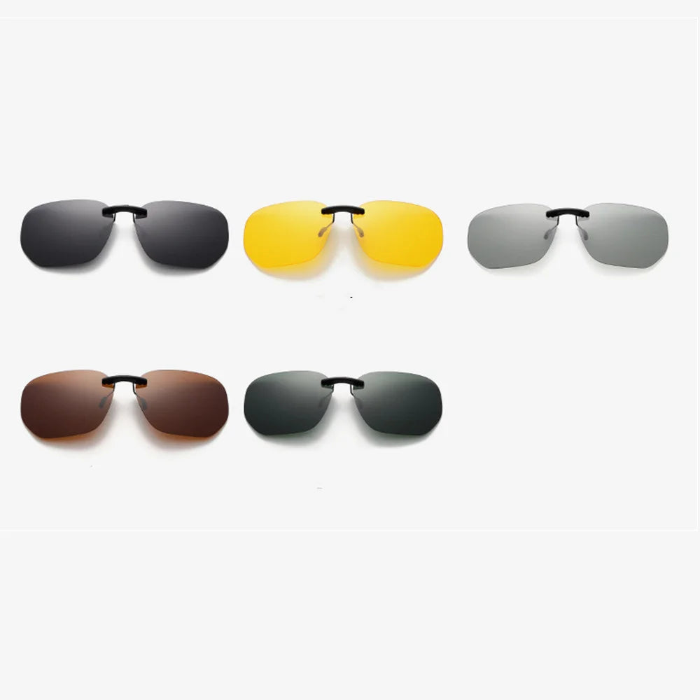 Polarized Clip-On Sunglasses – Square UV400 Lenses for Driving and Fishing
