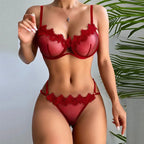 Lace Mesh Lingerie Set – See-through Floral Embroidery for Romantic Evenings