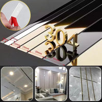 Stainless Steel Decorative Wall Strips – Titanium Mirror Finish for Home Decor