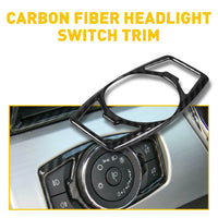Carbon Fiber Headlight Switch Cover – Interior Trim for Ford Mustang
