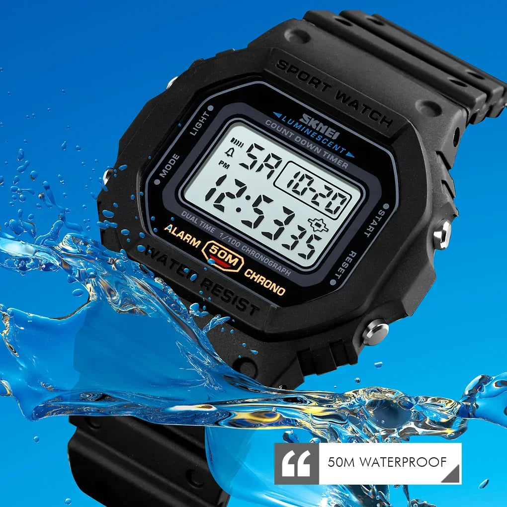 Digital Sport Watch – Multifunctional Retro Timepiece for Men