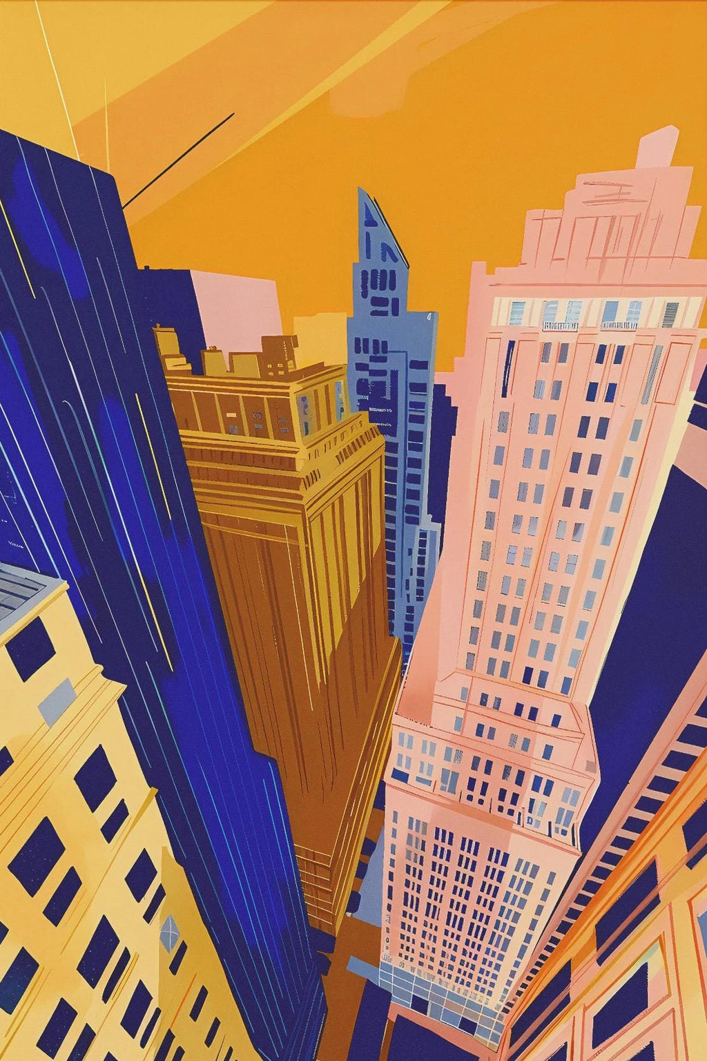 Modern Cityscape Canvas Print – Travel Landscape Wall Art for Home Decor