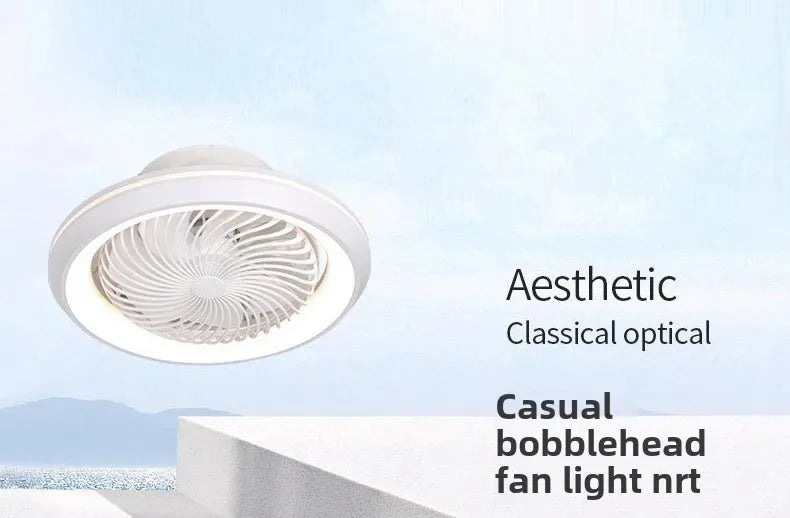 Rotating LED Ceiling Fan – 20 Inch Flush Mount Light for Modern Bedroom