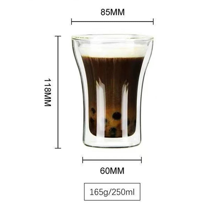 Double-Layer Glass Coffee Mug – Heat Resistant Cup for Espresso and Tea