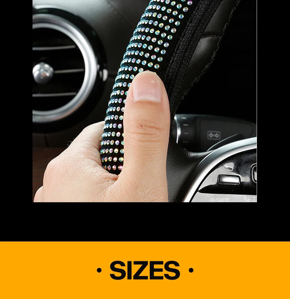 Crystal Rhinestone Steering Wheel Cover – Sparkling Auto Interior Decoration