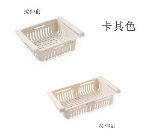 Retractable Refrigerator Storage Basket – Adjustable Kitchen Drawer for Organization