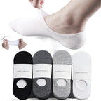 Invisible Cotton Boat Socks – Non-Slip Silicone Ankle Liners for Men