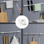 Adjustable Curtain Rod Brackets – Adhesive No Drill Holders for Wall Mounting