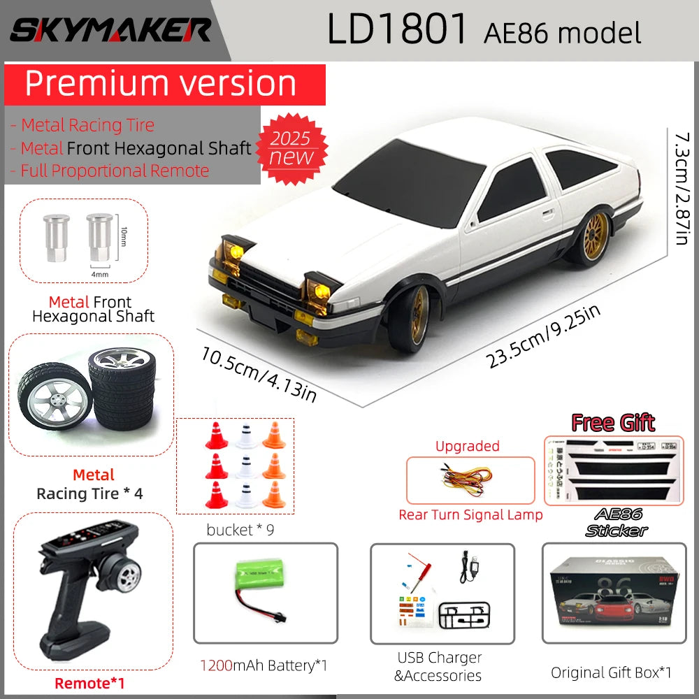 1:18 RC Drift Car – 2.4G Remote Control Vehicle with Gyro for Hobby Racing