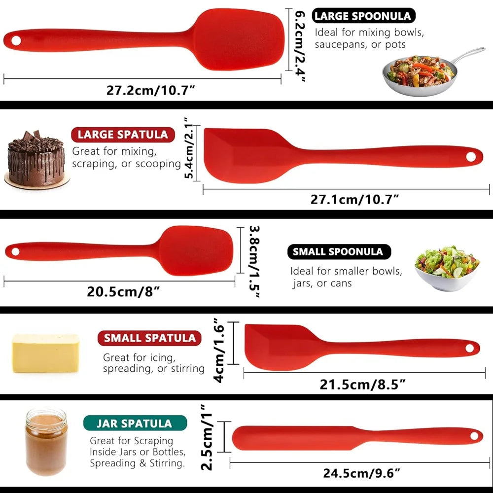 Silicone Spatula Set – Heat-Resistant Non-Stick Tools for Cooking and Baking