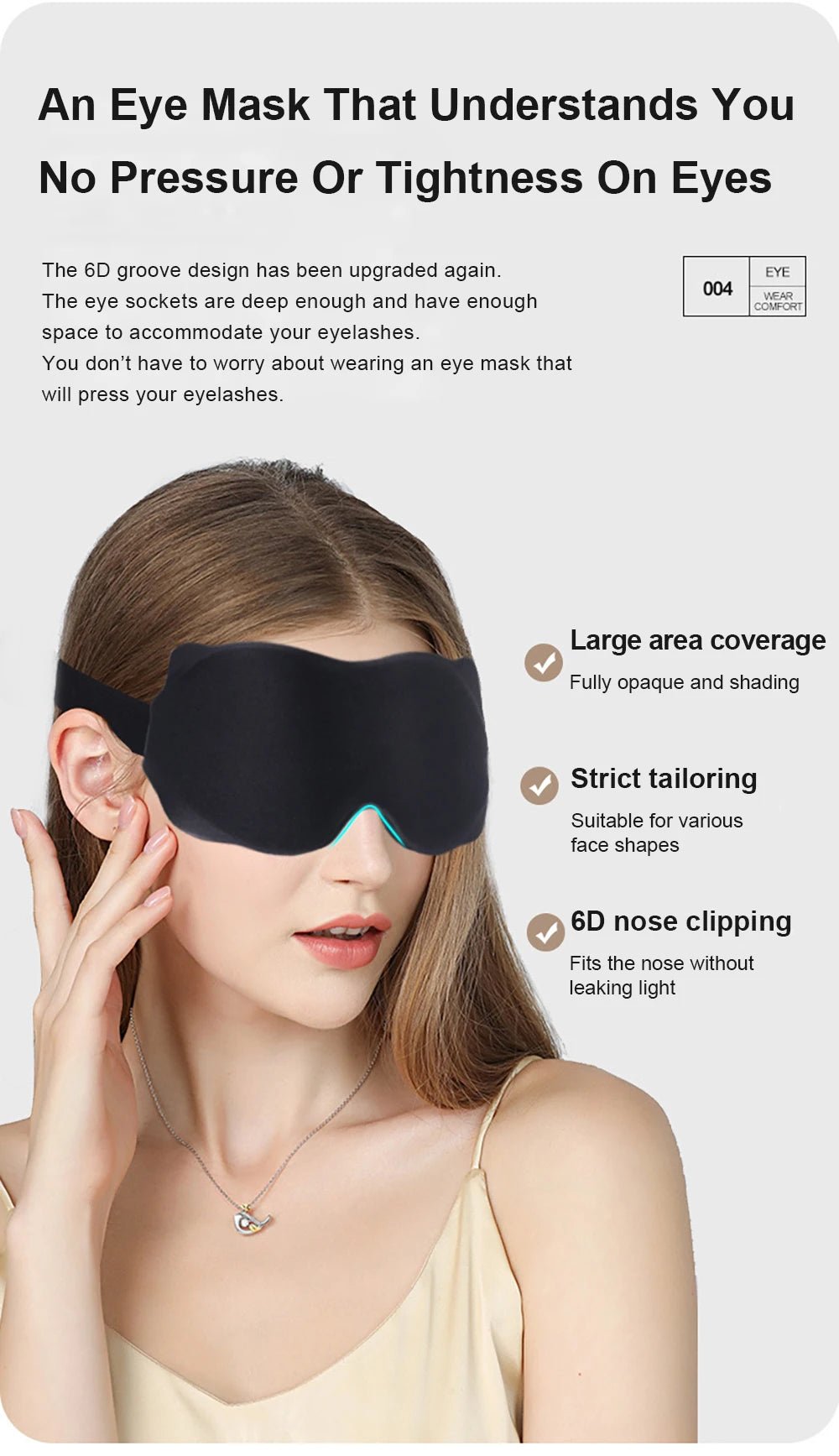 Soft 3D Sleeping Mask – Breathable Light Blocking Eyeshade for Travel