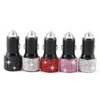Bling Dual USB Car Charger – Diamond Fast Adapter for Women Interior Decor