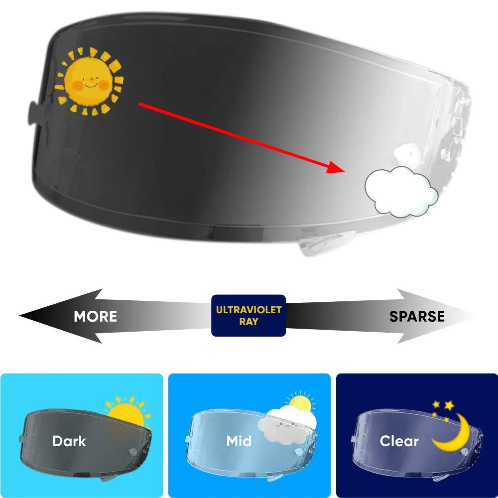 Photochromic Helmet Visor – Replacement Shield for Shoei CWR-1 Motorcycling