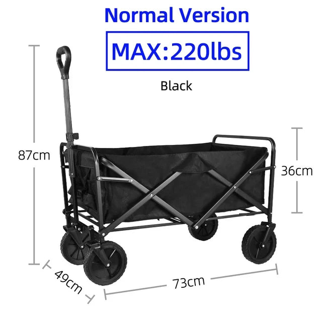 Collapsible Utility Wagon – Heavy Duty Folding Cart for Beach and Camping