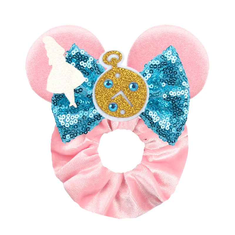 Velvet Sequin Mouse Ear Scrunchies – Elastic Hair Accessories for Kids Party