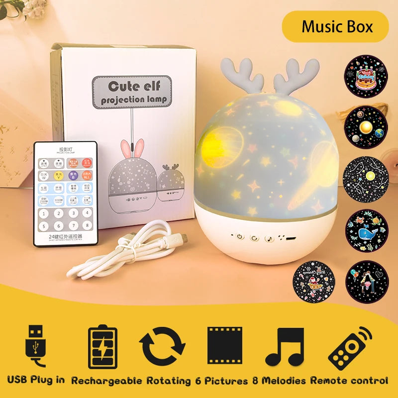 Rotating Galaxy Music Projector – Bluetooth LED Night Light for Kids Bedroom