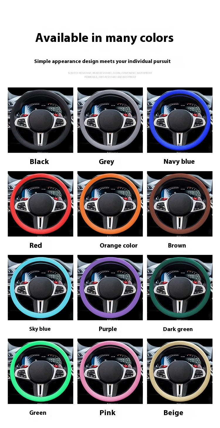 Silicone Steering Wheel Cover – Anti-slip Protective Grip for Universal Cars
