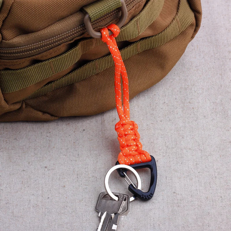 Braided Paracord Keychain – 20cm Military Nylon Lanyard for Outdoor Gear
