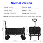 Collapsible Utility Wagon – Heavy Duty Folding Cart for Beach and Camping