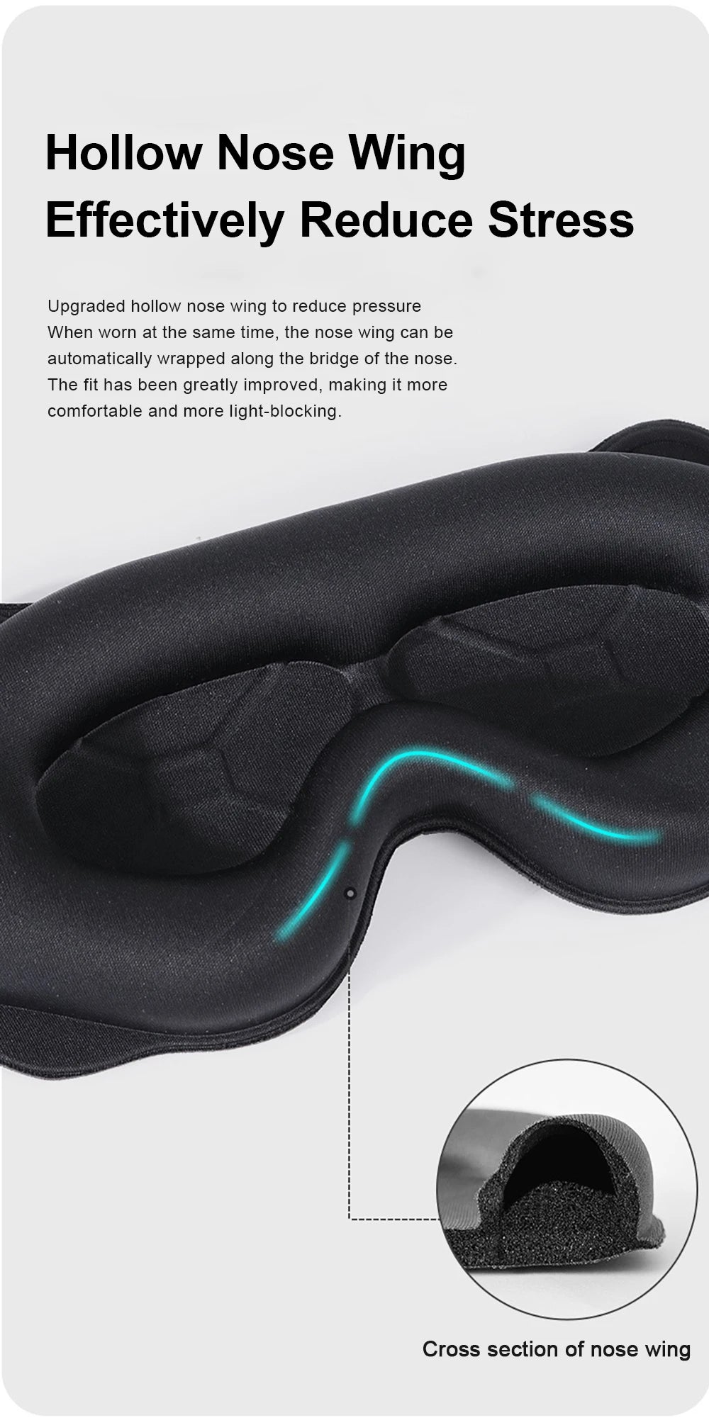 Soft 3D Sleeping Mask – Breathable Light Blocking Eyeshade for Travel
